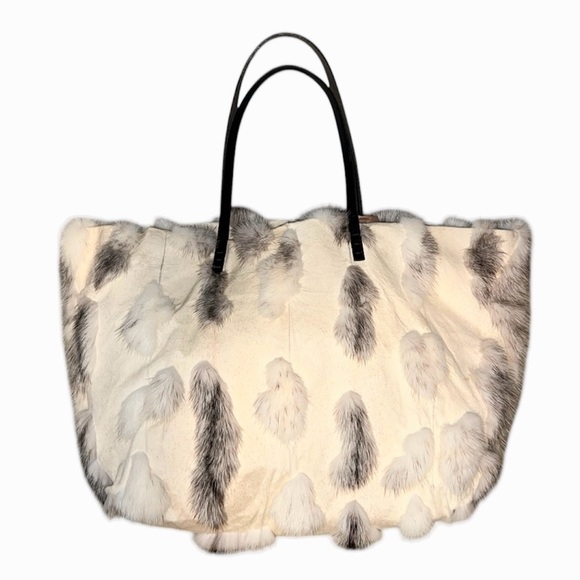 Fendi Rabbit Fur & Satin Tote - Picture 8 of 10